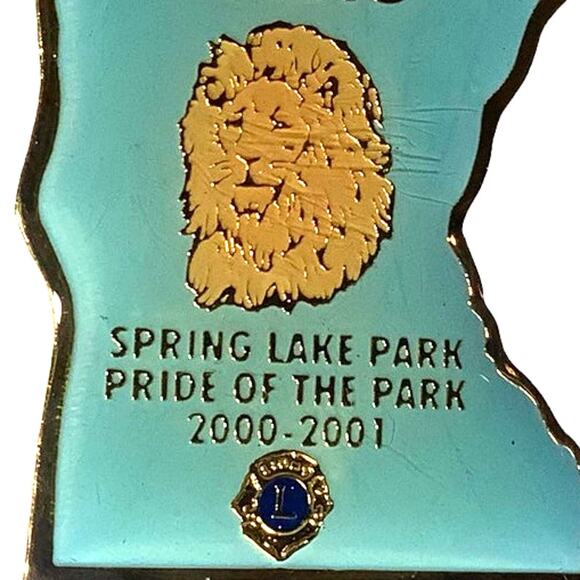 Vintage 2001 Lions Club Int. Map Lapel Pin, Spring Lake Park, Minnesota - Picture 3 of 4